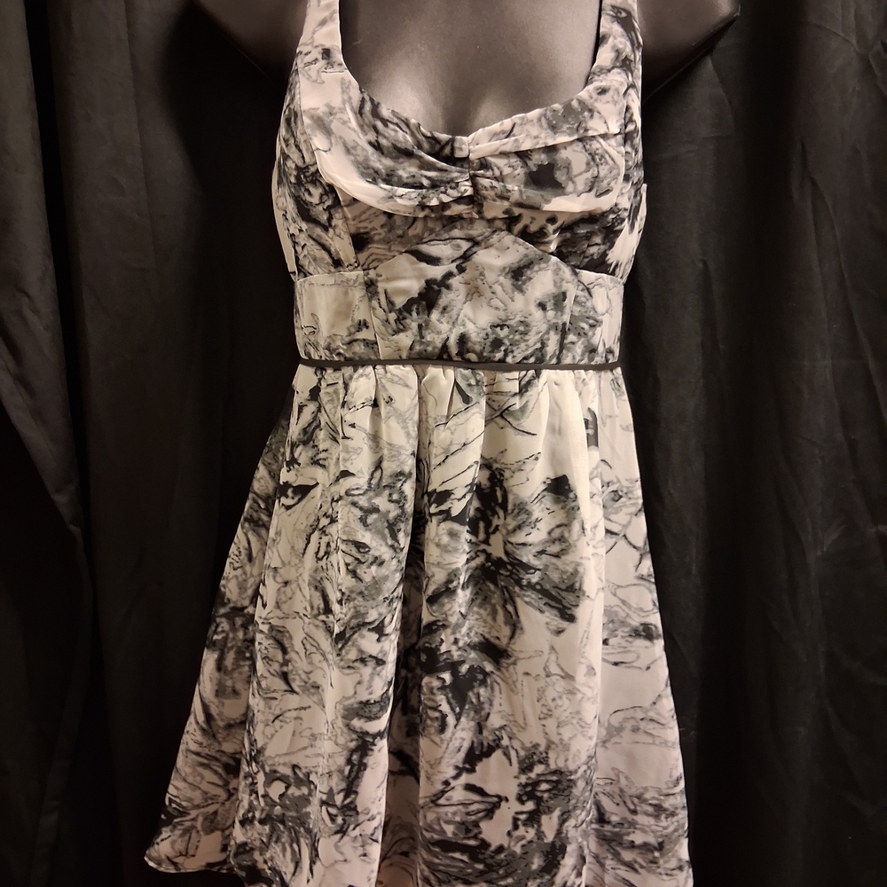 Johnny Martin Black and White Abstract Mini Dress